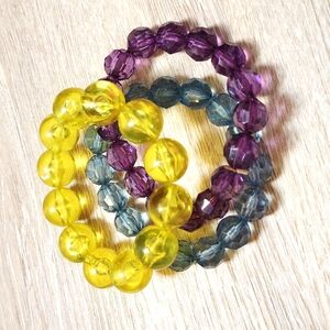 Colorful Beaded Bracelets Set Of 3